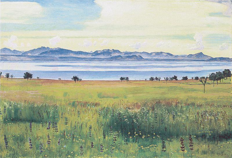 Ferdinand Hodler Der Genfersee von St Prex aus oil painting image